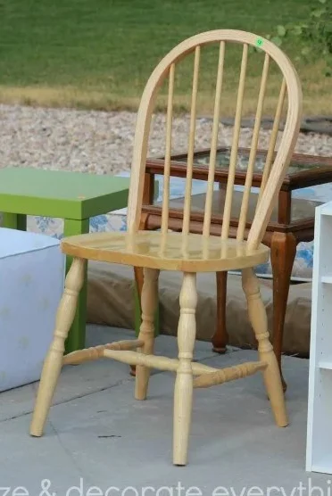 Wooden spindle-back chair